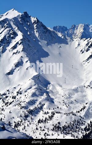 Sci fuori pista nel Verbier 4 Valli (settore Tortin) Nella Svizzera meridionale Foto Stock