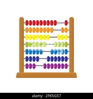 Giocattolo didattico per bambini abacus multicolore. Stile piatto cartoon. Illustrazione vettoriale Foto Stock