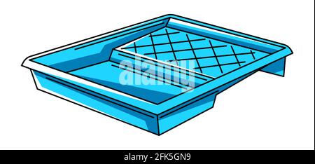 Immagine del vassoio di verniciatura attrezzo di lavoro per la riparazione. Attrezzature per l'industria edile. Illustrazione Vettoriale