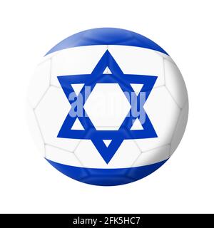 Israele calcio palla calcio 3D illustrazione isolato su bianco con tracciato di ritaglio Foto Stock