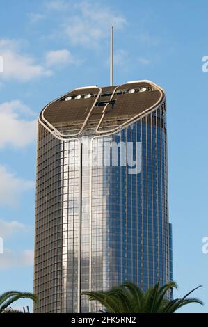 Brisbane, Queensland, Australia - 29 Febbraio 2020 : primo piano del bellissimo edificio della Torre di William Street (conosciuto anche come Power Tower o One Big Foto Stock