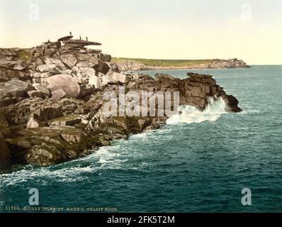 Pulpito di St Mary sulle isole Scilly circa 1890-1900 Foto Stock