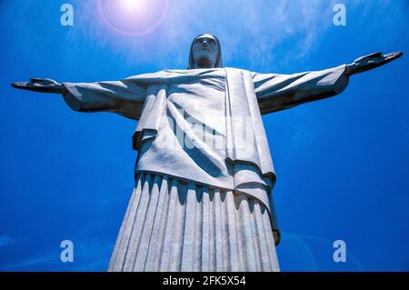 Cristo Redentore. Rio de Janeiro, Brasile. Foto Stock