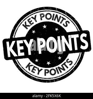 Punti chiave grunge stampigliatura in gomma su sfondo bianco, illustrazione vettoriale Illustrazione Vettoriale