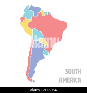 Mappa fluida del continente sudamericano Illustrazione Vettoriale
