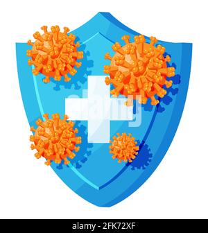 Protezione contro i virus. Illustrazione Vettoriale