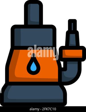 Icona della pompa dell'acqua sommersa. Contorno grassetto modificabile con disegno riempimento colore. Illustrazione vettoriale. Illustrazione Vettoriale