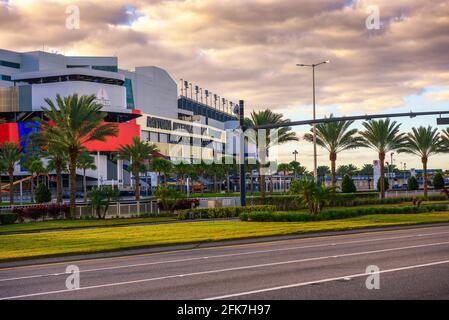 Daytona International Speedway a Daytona Beach, Florida. Foto Stock