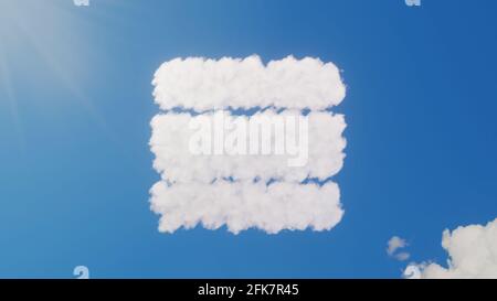 rendering 3d di nuvole bianche soffici a forma di simbolo Bandiera tedesca su cielo blu con raggi solari Foto Stock