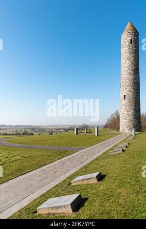 Il memoriale del Parco della Pace dell'Isola d'Irlanda a Messines, vicino a Ypres nelle Fiandre, Belgio. Foto Stock