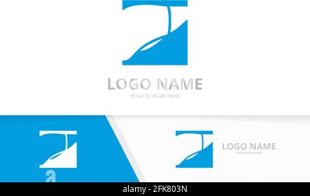 Combinazione di logo di fegato umano. Centro medico sanitario, modello di logotipo chirurgico. Illustrazione Vettoriale