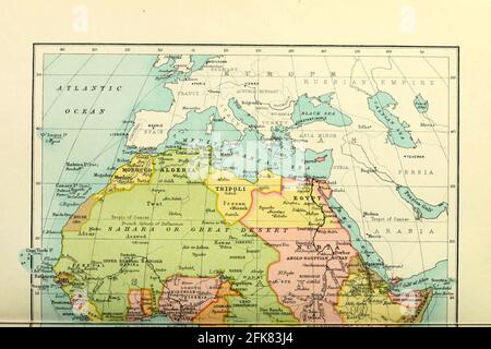 Mappa politica dell'Africa dal Libro ' Gran Bretagna oltre i mari : Africa : una storia e una descrizione dell'Impero britannico in Africa ' di Johnston, Harry Hamilton, Sir, 1858-1927 pubblicato nel 1910 a Londra dal depositario della Società Nazionale Foto Stock