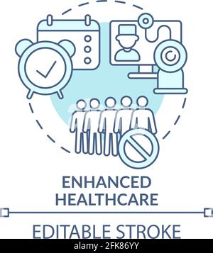 Icona di concetto turchese per l'assistenza sanitaria migliorata Illustrazione Vettoriale