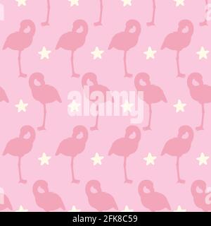 Flamingo senza cuciture. Disegno vettoriale di sfondo per tessuti e decorazioni Illustrazione Vettoriale