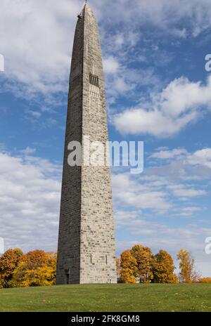 Questo obelisco in pietra alto 306 metri celebra la battaglia di Bennington durante la guerra rivoluzionaria americana. Foto Stock