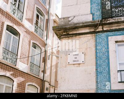 Graca neigbourhood - Fotografia di architettura di viaggio nella città di Lisbona Portogallo Europa Foto Stock