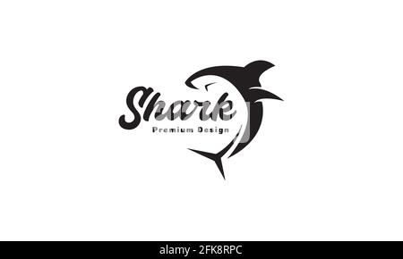 forma moderna pesce squalo salto logo vettore simbolo icona disegno illustrazione grafica Illustrazione Vettoriale