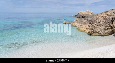 Dettagli della sabbia di quarzo della spiaggia di is arutas, Cabras, Sardegna Foto Stock