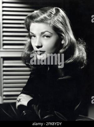 Lauren Bacall. Ritratto dell'attrice americana, Lauren Bacall (n. Betty Joan Perske, 1924-2014), pubblicità ancora, 1945 Foto Stock