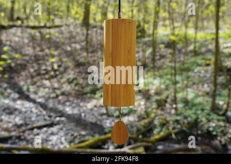 Koshi vento cimes fuori nella foresta per la terapia di guarigione del suono, yoga e meditazione, relax Foto Stock