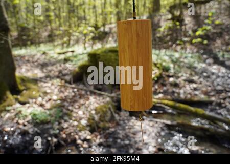 Koshi vento cimes fuori nella foresta per la terapia di guarigione del suono, yoga e meditazione, relax Foto Stock