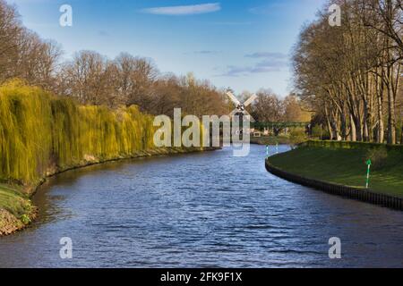 Meppen, Emsland, Germania EMS/Dortmund-EMS-Kanal Foto Stock