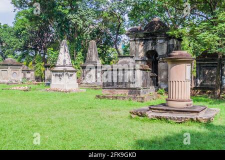 Le tombe di South Park Street cimitero in Kolkata, India Foto Stock