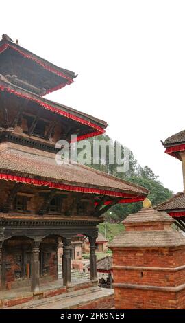 Indreshwor Mahadev Tempio a Panauti Durbar Piazza in Nepal, sito patrimonio dell'umanità dell'UNESCO. La città Santa e sacra Foto Stock