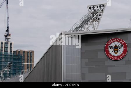 Brentford, Regno Unito. 27 Apr 2021. Brentford Community Stadium durante lo Sky Bet Championship a porte chiuse, il 27 aprile 2021, tra Brentford e Rotherham United al Brentford Community Stadium di Brentford, Inghilterra. Foto di Andrew Aleksiejczuk. Credit: Prime Media Images/Alamy Live News Foto Stock