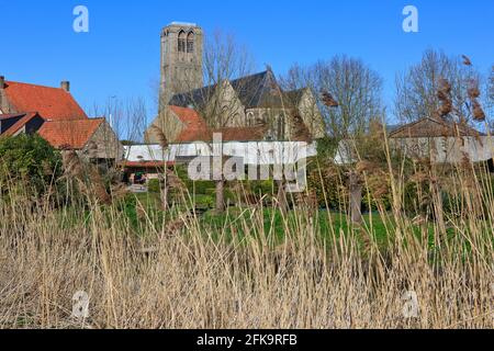 La Chiesa di nostra Signora dell'Assunzione (1210-1225) a Damme (Fiandre Occidentali), Belgio Foto Stock