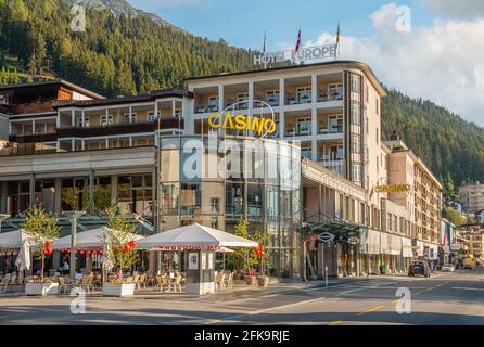 Casino Davos Platz in estate, Grigioni, Svizzera Foto Stock