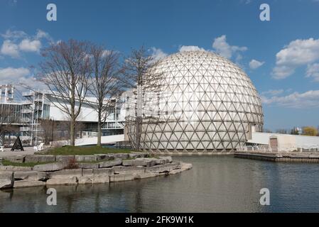 Cinesphere, Ontario Place, Toronto, Ontario Canada - Vista ampia Foto Stock