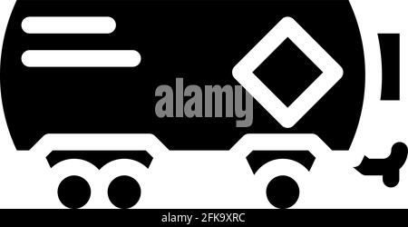 illustrazione del vettore dell'icona glifo del serbatoio di biogas per il trasporto Illustrazione Vettoriale