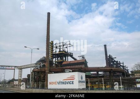 Foto dell'ingresso del complesso nove Vitkovice a Ostrava, Repubblica Ceca. Nove Vitkovice è un programma di riqualificazione della co industriale Vitkovice Foto Stock