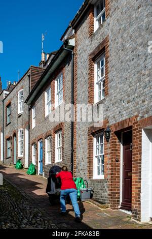 Keere Street, Lewes, East Sussex, Regno Unito. Foto Stock