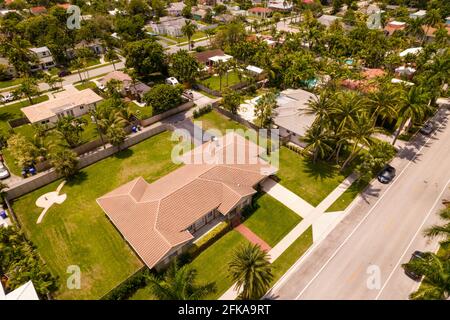 Foto aerea singole case di famiglia Hollywood Lakes FL USA Foto Stock