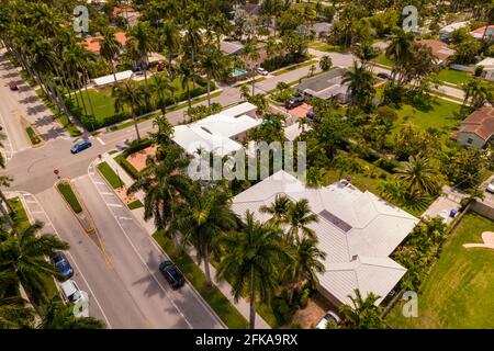 Fotografia aerea immobiliare Hollywood Lakes case Foto Stock