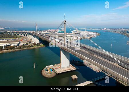 Foto aerea del West Gate Bridge a Melbourne Foto Stock