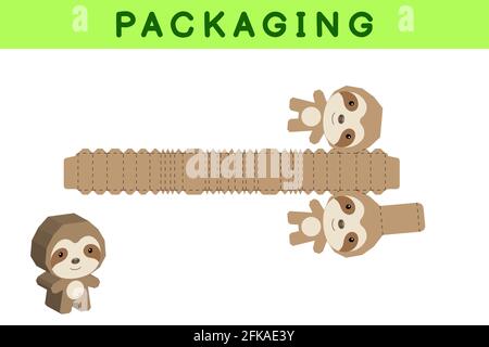 Carino party favor box panda design per dolci, caramelle, piccoli regali.  Modello fai da te per qualsiasi scopo, compleanni, acquazzoni per bambini,  Natale. Prin Immagine e Vettoriale - Alamy