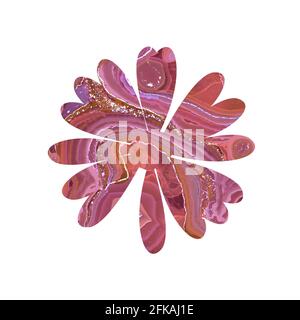 forma del fiore in fondo di texture dell'arte fluida Foto Stock