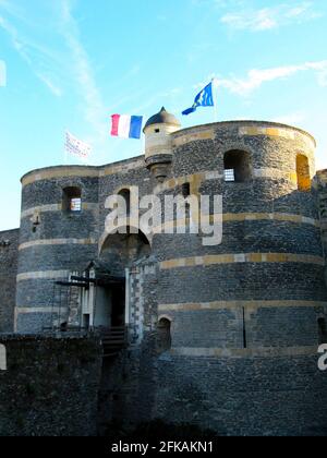 Francia, Maine-et-Loire, Angers, il castello edificato da Saint Louis Foto Stock