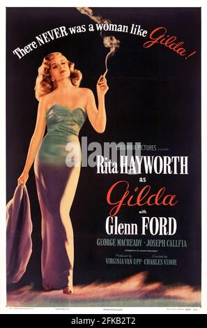 Poster del film: Gilda è un film americano del 1946 Noir diretto da Charles Vidor e interpretato da Rita Hayworth nel suo ruolo di firma e Glenn Ford. Foto Stock