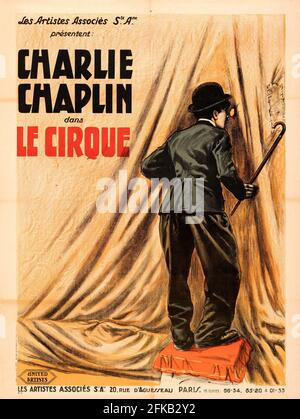 The Circus è un film muto del 1928 scritto, prodotto e diretto da Charlie Chaplin. 'Le Cirque'. Poster del film in francese. Foto Stock