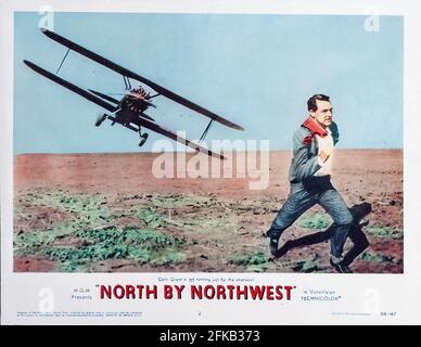 Cary Grant a nord da Northwest, poster del film di Alfred Hitchcock. Feat. EVA Marie Saint e James Mason. 1959. Foto Stock