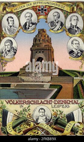 Monumento commemorativo: Battaglia di Lipsia. Campagna Sassonia. 18 ottobre 1813 Parigi, Fondazione Napoléon Foto Stock