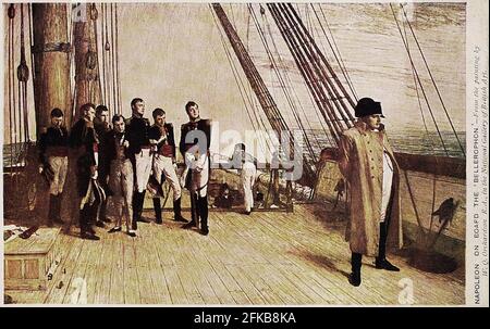 Napoleone i a bordo dell'HMS Bellerophon. 1815 Parigi, Fondazione Napoléon Foto Stock