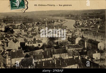 CHATEAU-THIERRY. Reparto francese: 02 - Aisne cartolina fine del 19 ° secolo - inizio del 20 ° secolo Foto Stock