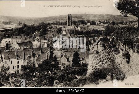 CHATEAU-THIERRY. Reparto francese: 02 - Aisne cartolina fine del 19 ° secolo - inizio del 20 ° secolo Foto Stock