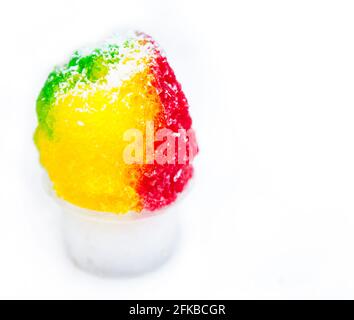 Cono di neve in sciroppo di zucchero. Foto Stock