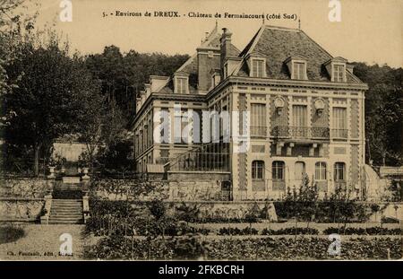 FERMAINCOURT. Paese: Francia. Department: 28 - Eure-et-Loir. Regione: Centre-Val de Loire. Vecchia cartolina, fine 19 - inizio 20 ° secolo. Foto Stock